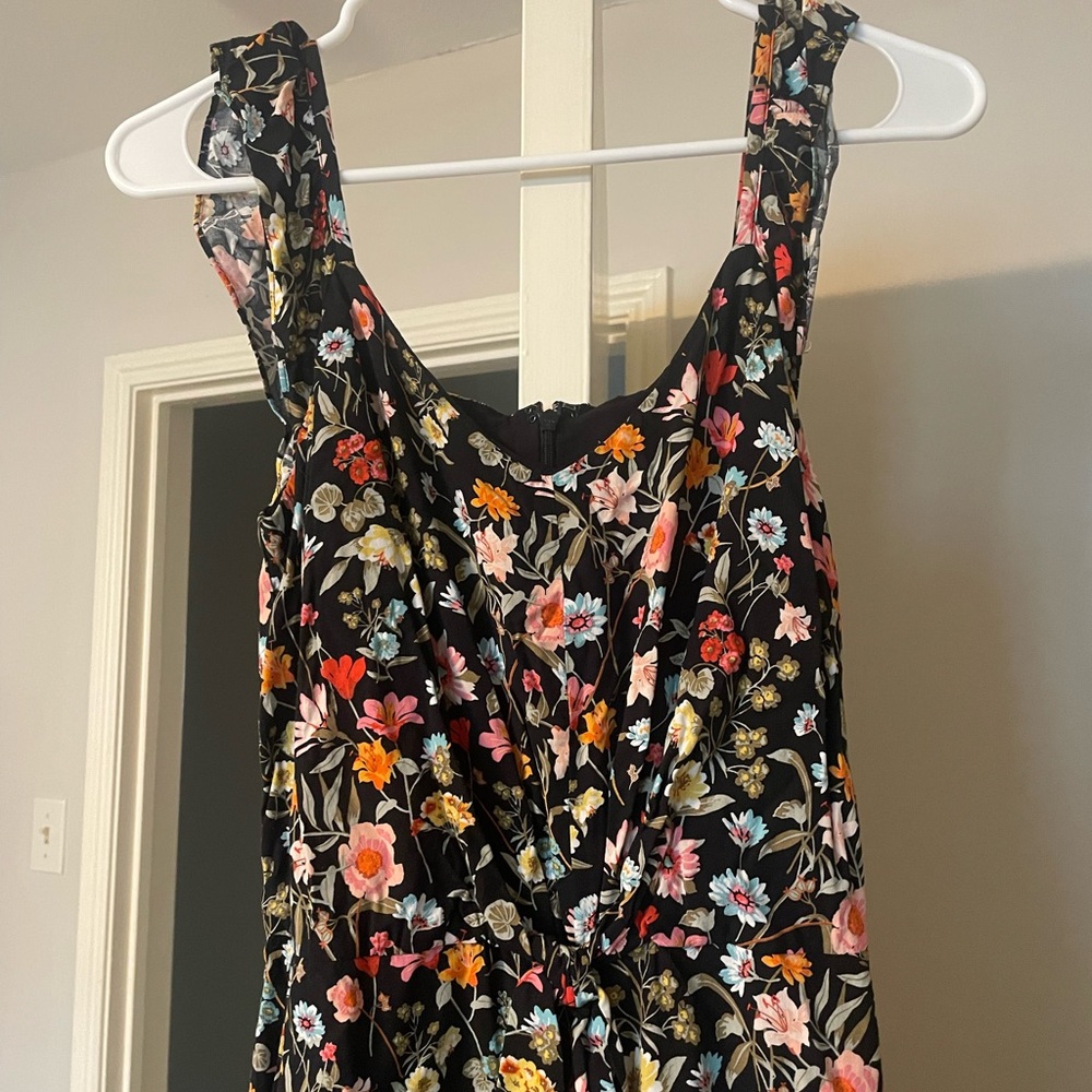Loft Black and Floral Jumpsuit
